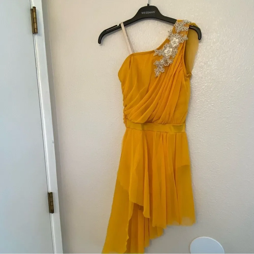 WEISSMAN Dance Costume dress ballet lyrical yellow CLARITY 12294 adult SA